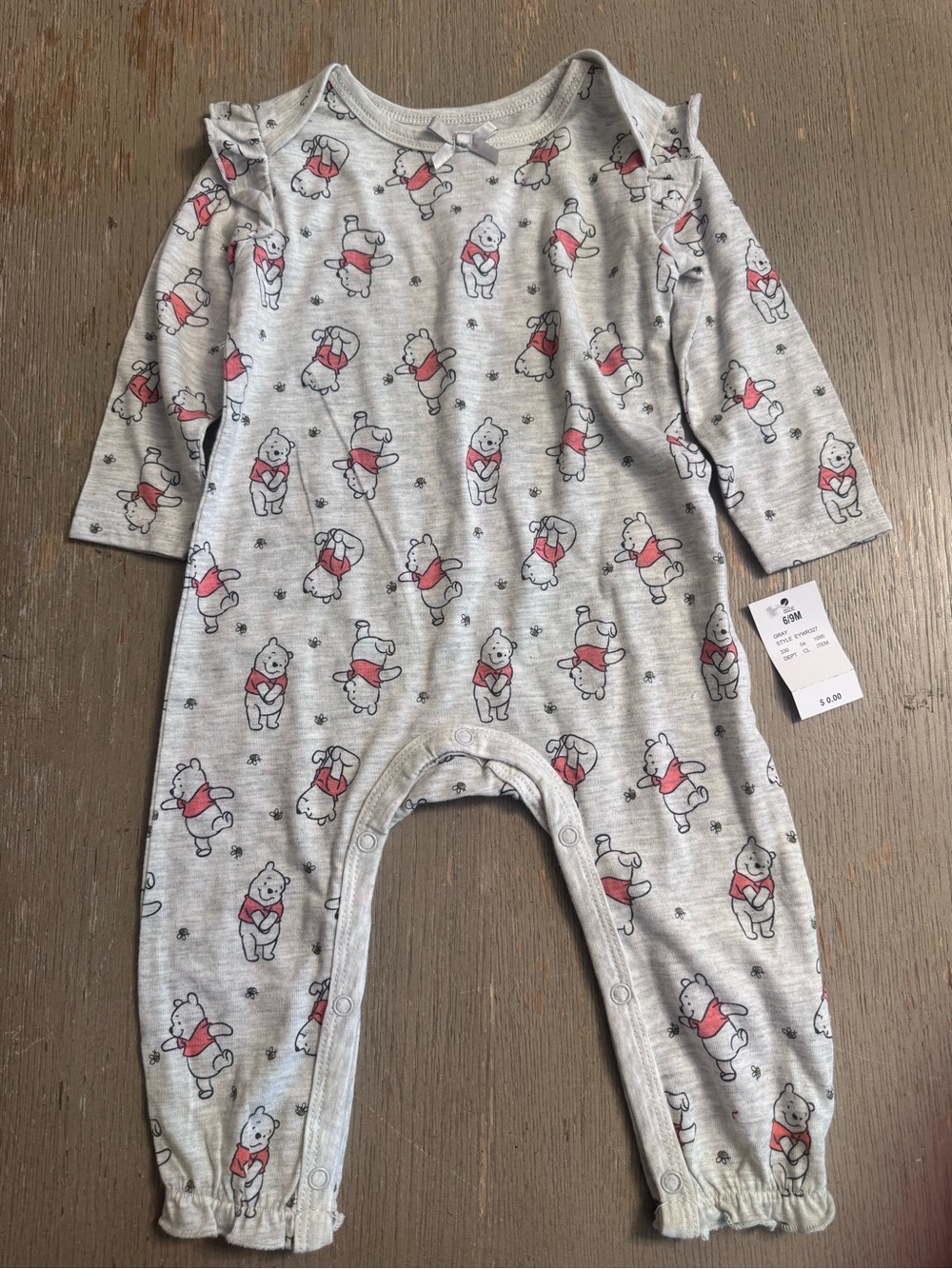 Winnie the Pooh long sleeve outfit with ruffles